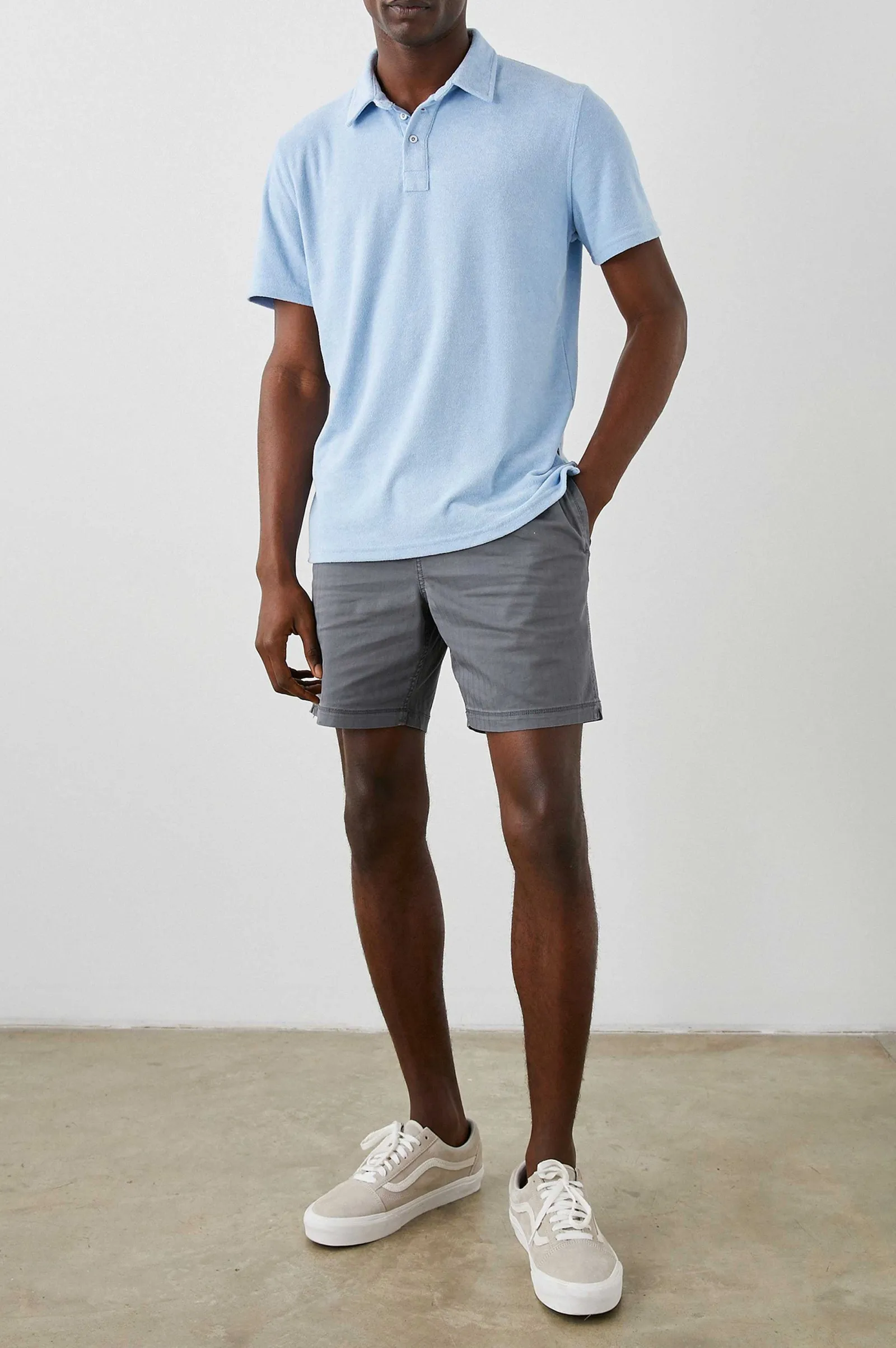 Heren Rails Rhen Poloshirt - Terry Chambray Blauw