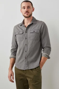 Heren Rails Rhet Overhemd - Gewassen Zwarte Chambray
