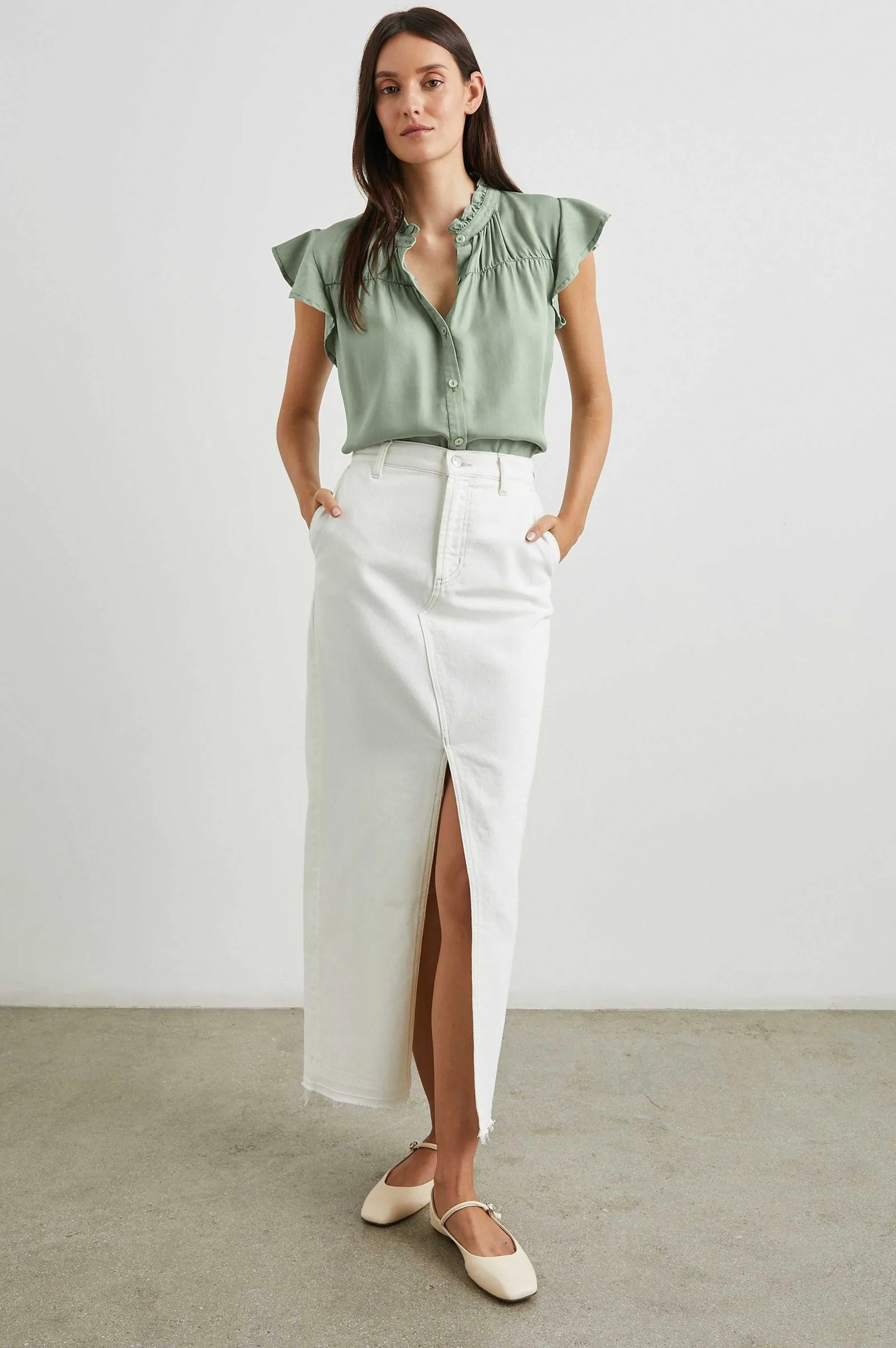 Vrouwen Rails Ruthie Top - Sage Denim