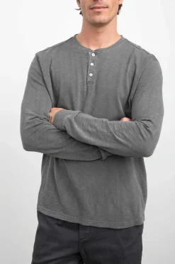 Heren Rails Skhi Henley - Gewassen Zwart