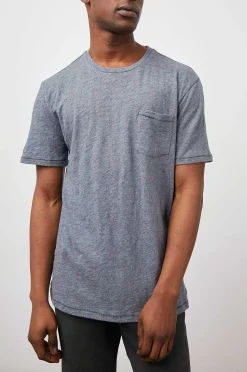 Heren Rails Skipper T-Shirt - Blauw Melange