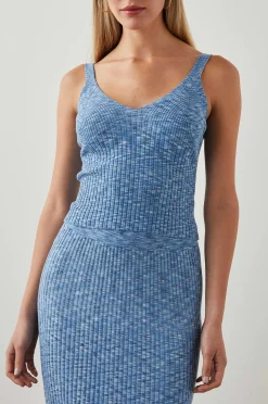 Vrouwen Rails Sky Top - Blauwe Multi Ruimteverf