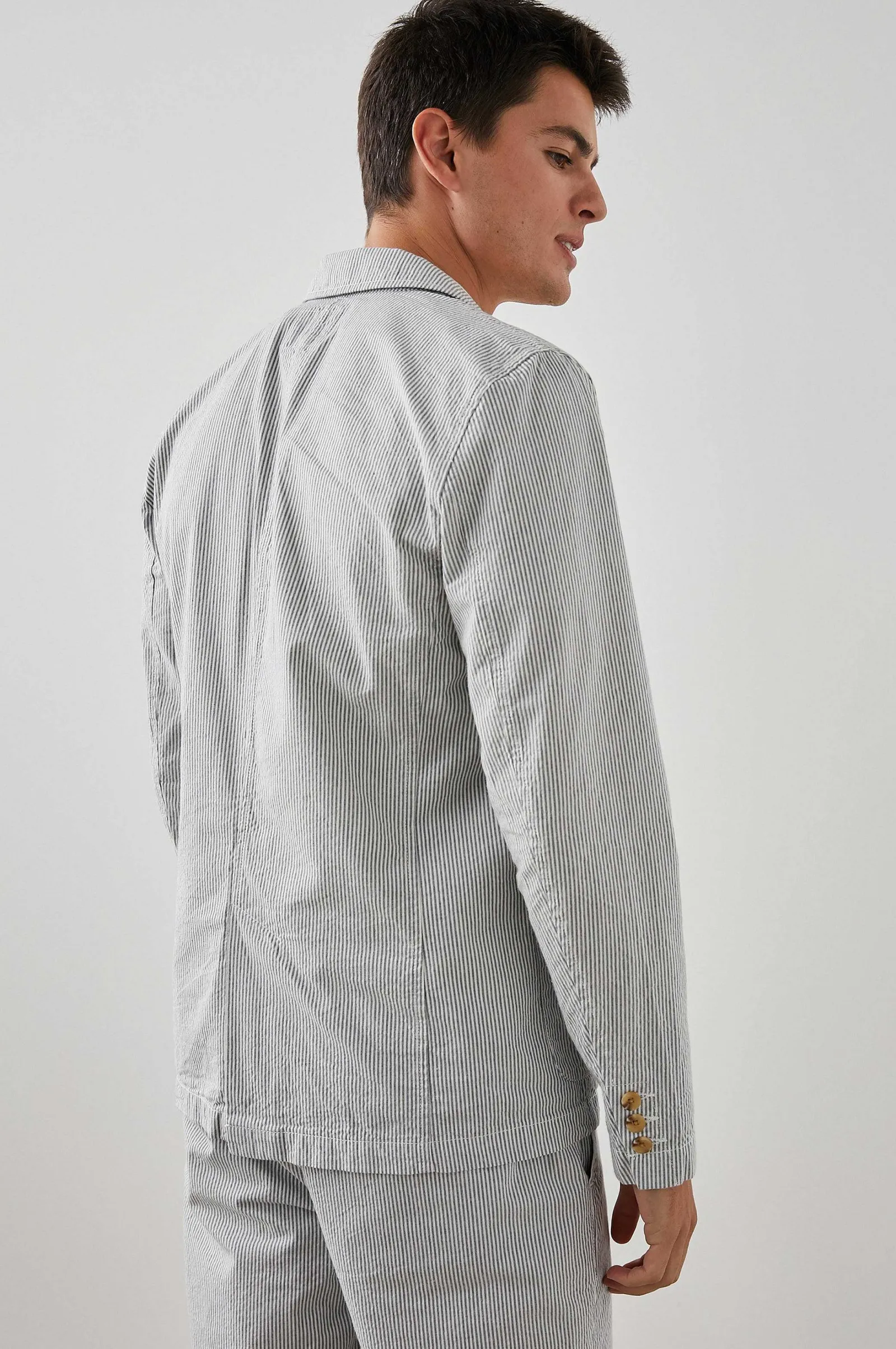 Heren Rails Sorrento Blazer - Marine Seersucker