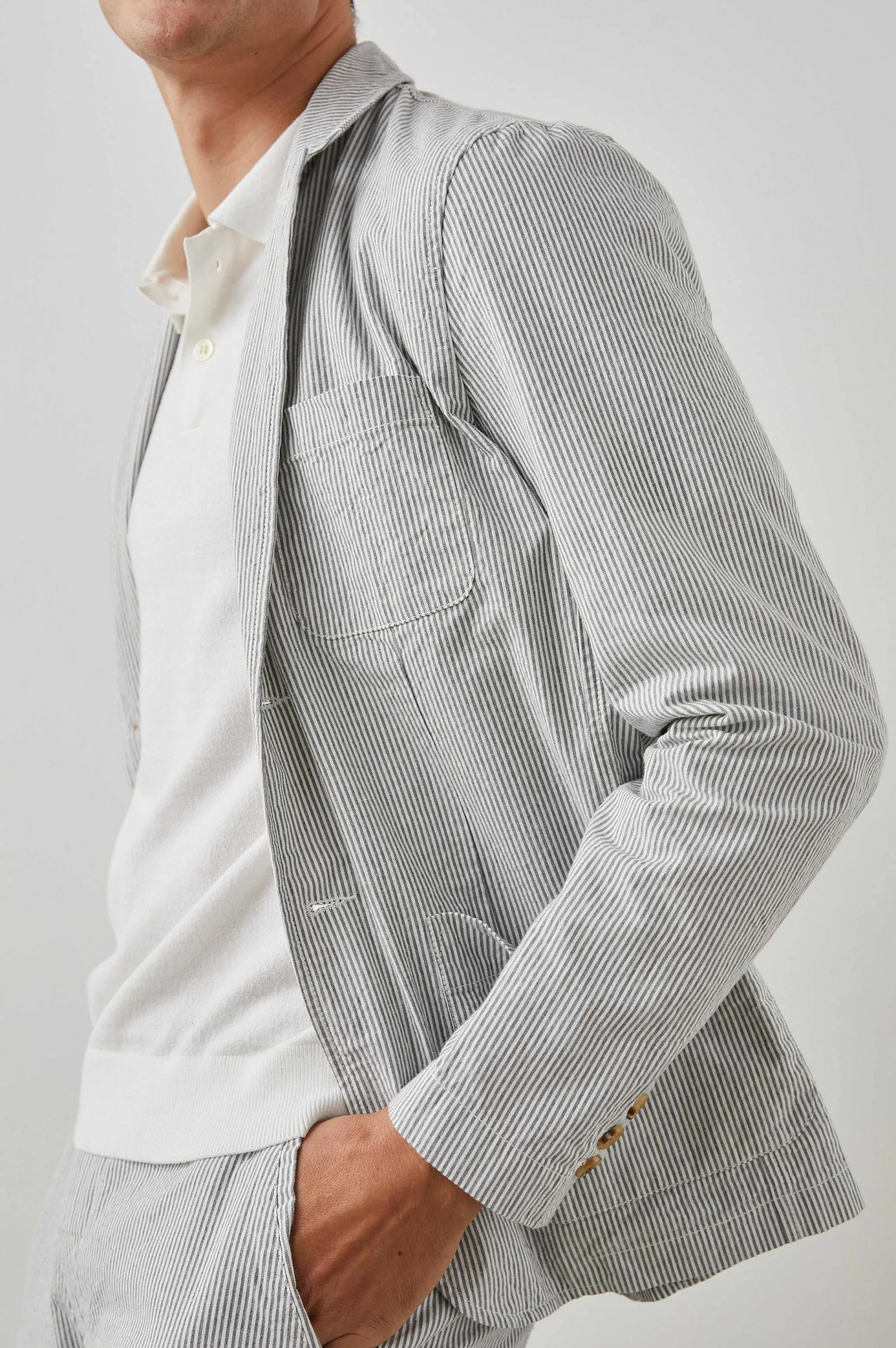 Heren Rails Sorrento Blazer - Marine Seersucker