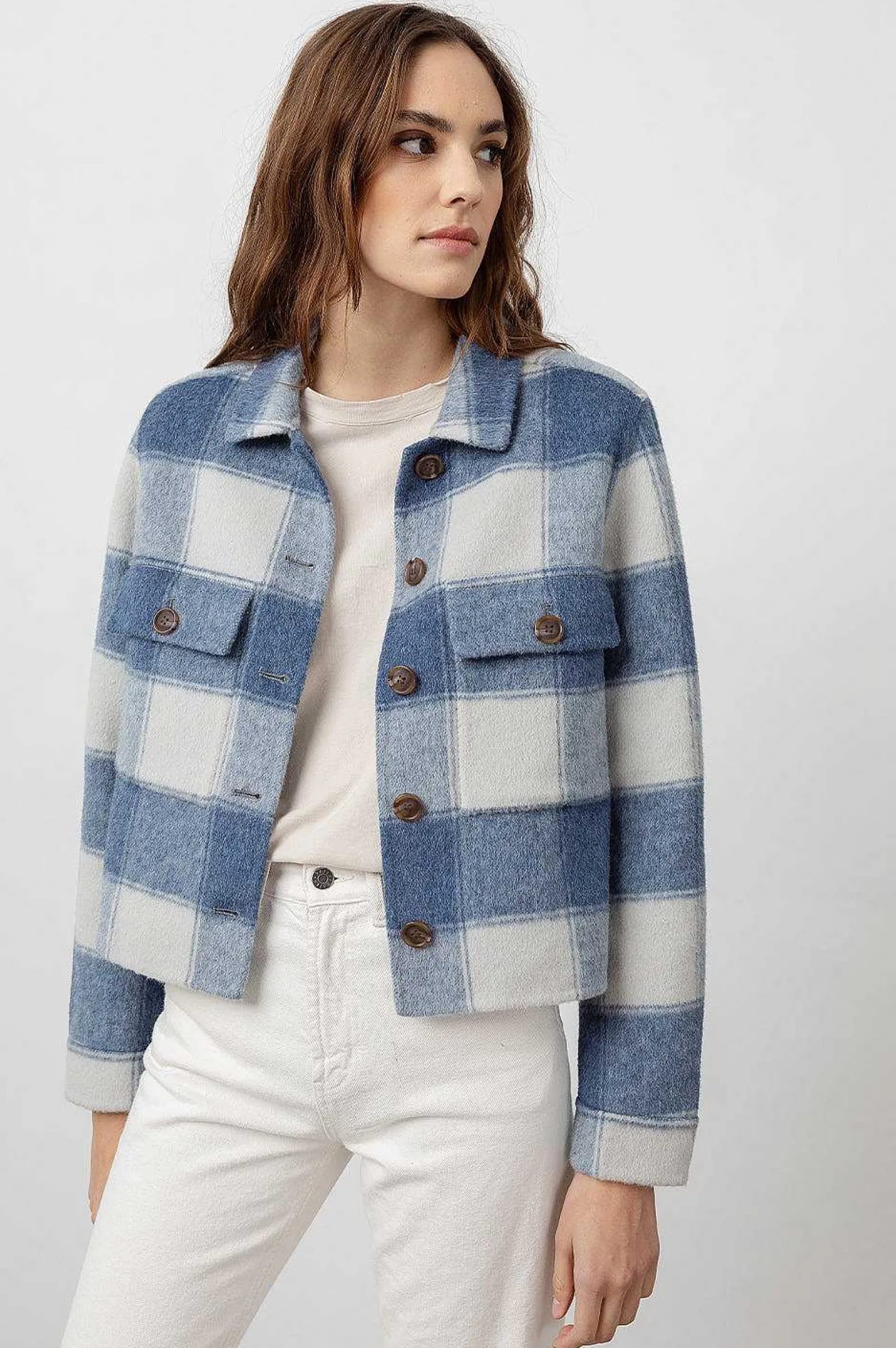 Vrouwen Rails Steffi Jas - Blauwe Buffel Ruit