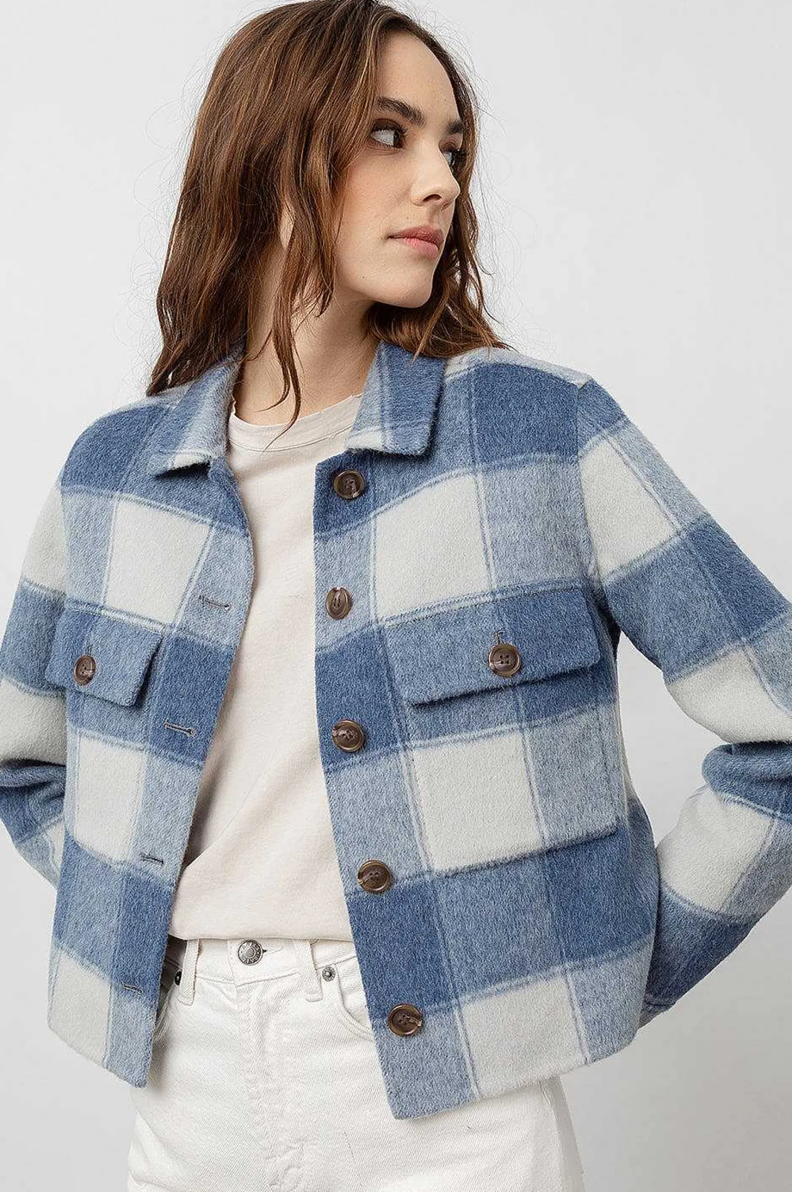 Vrouwen Rails Steffi Jas - Blauwe Buffel Ruit
