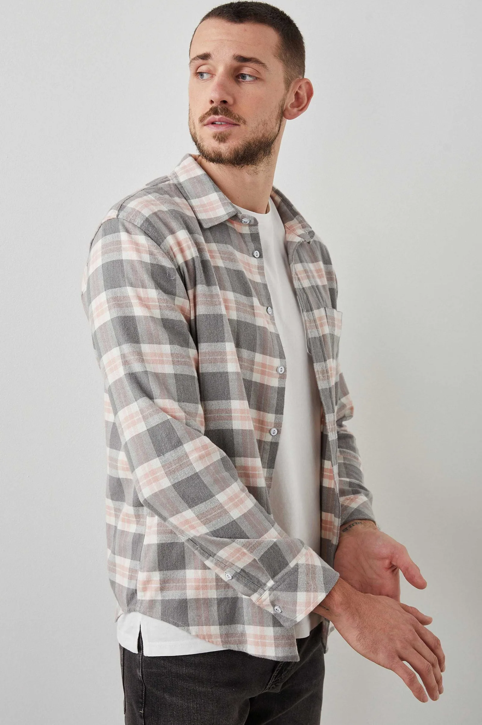 Heren Rails Sussex Shirt - Houtskool Heather Garnal