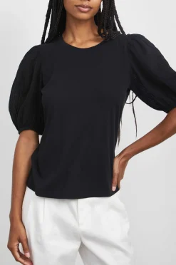 Vrouwen Rails Top Liza - Zwart Pintuck