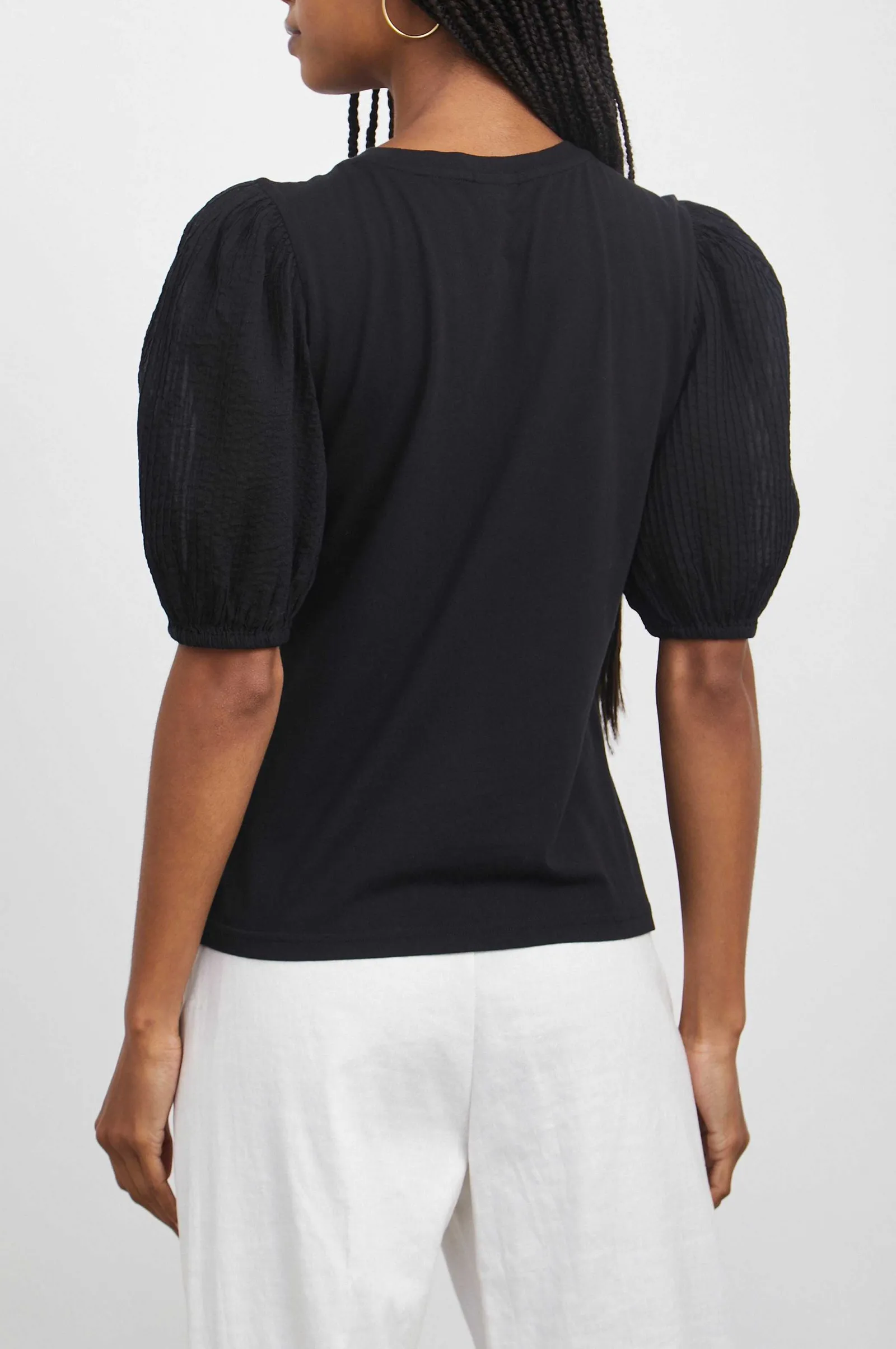 Vrouwen Rails Top Liza - Zwart Pintuck