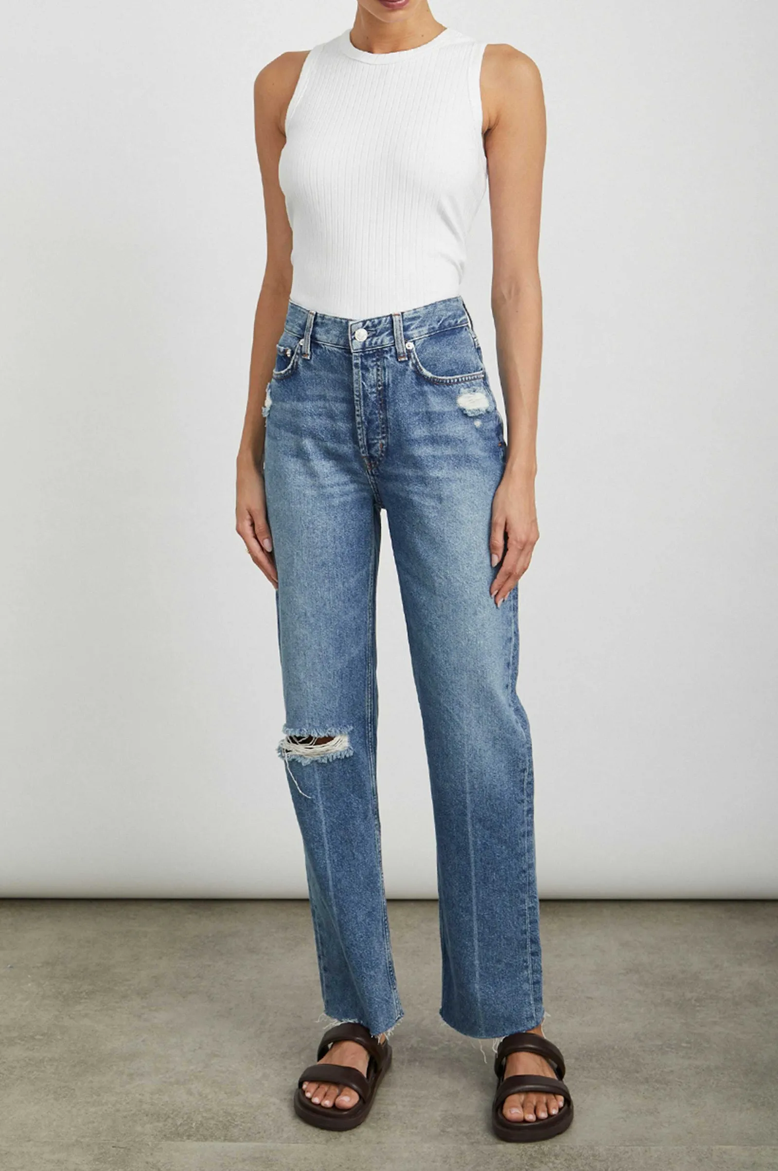 Vrouwen Rails Topanga Straight - Vintage Sapphire Distress