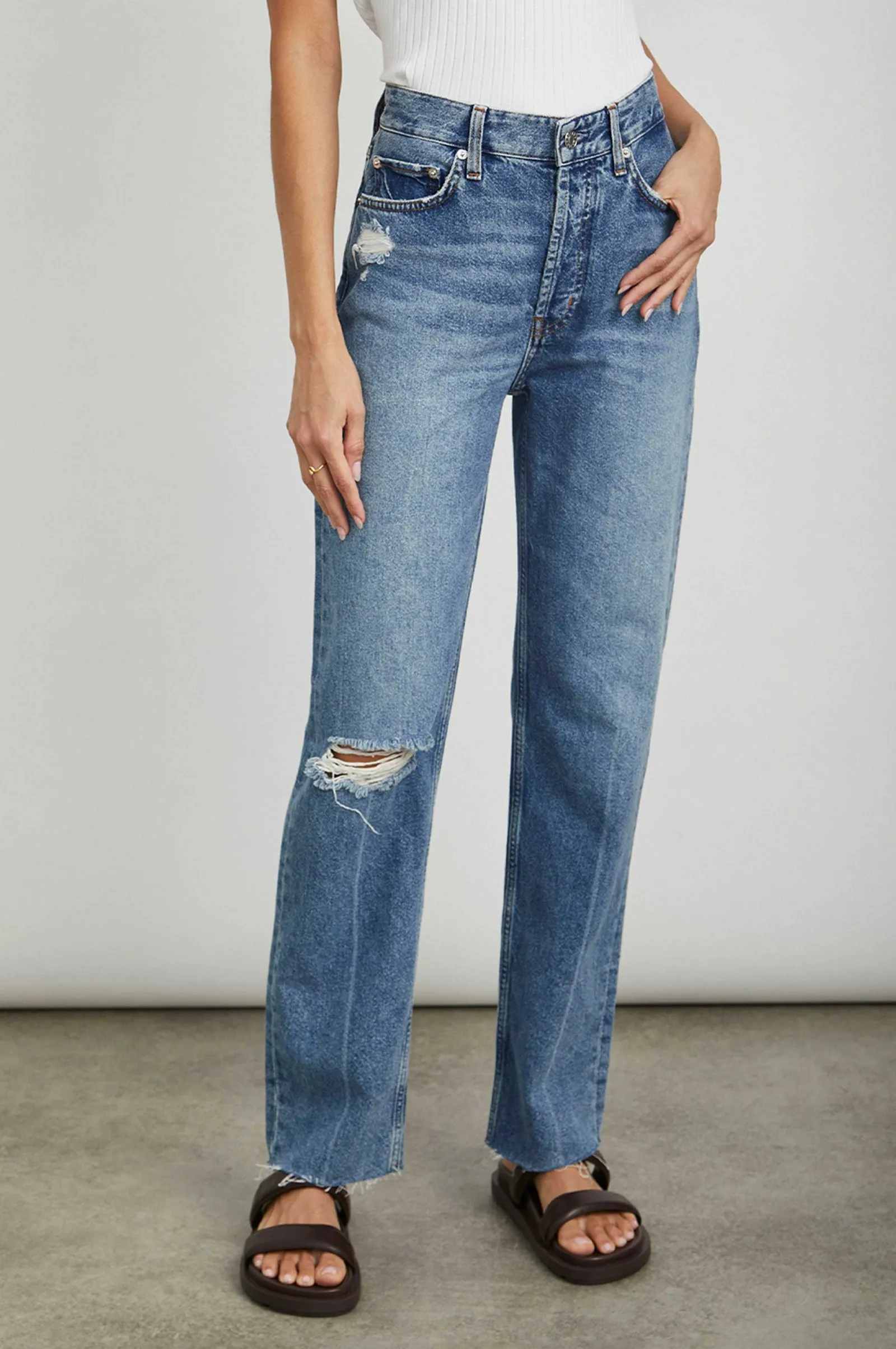 Vrouwen Rails Topanga Straight - Vintage Sapphire Distress