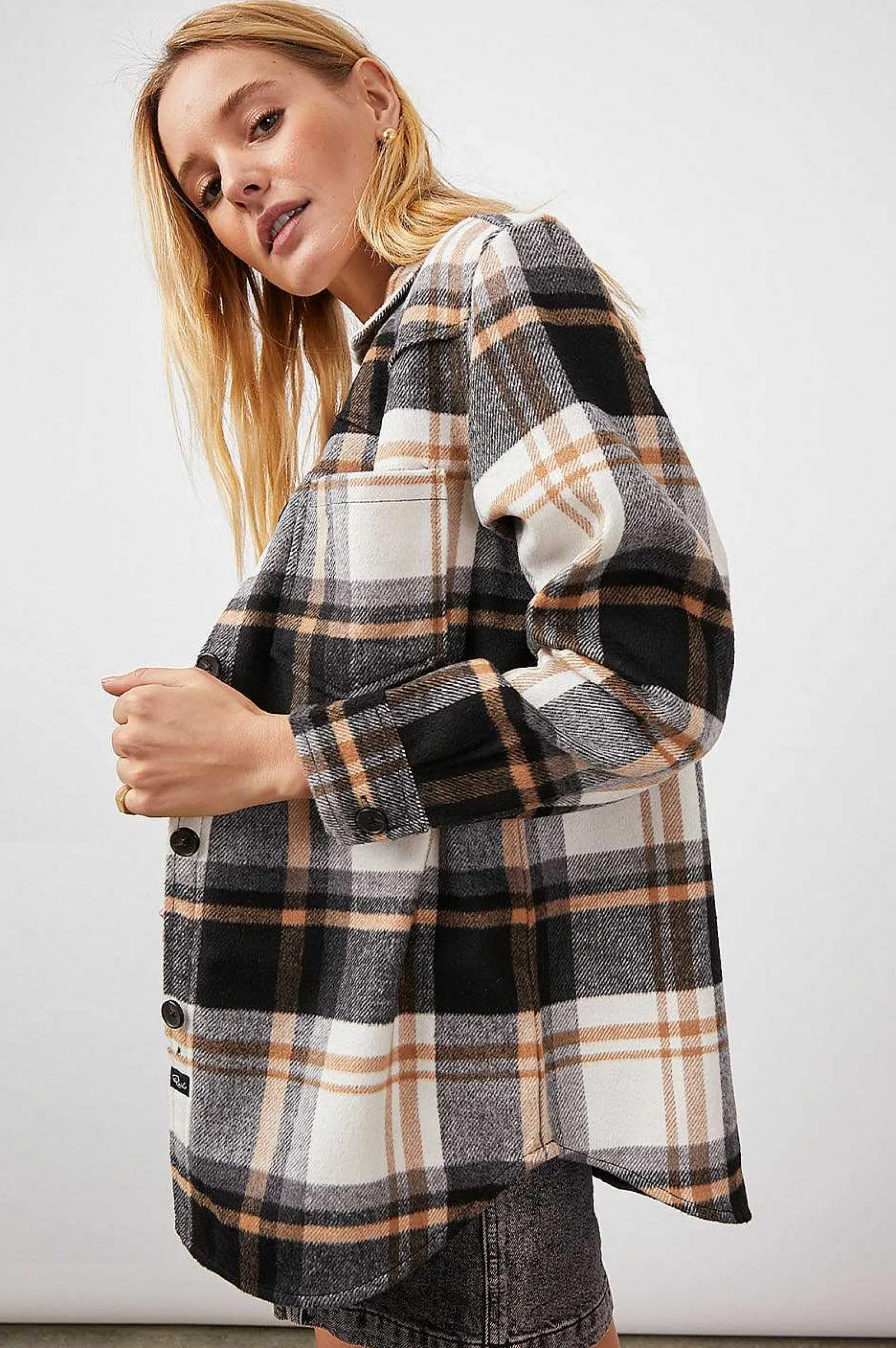 Vrouwen Rails Tripp Shirt Jas - Ivoor Zwart Camel
