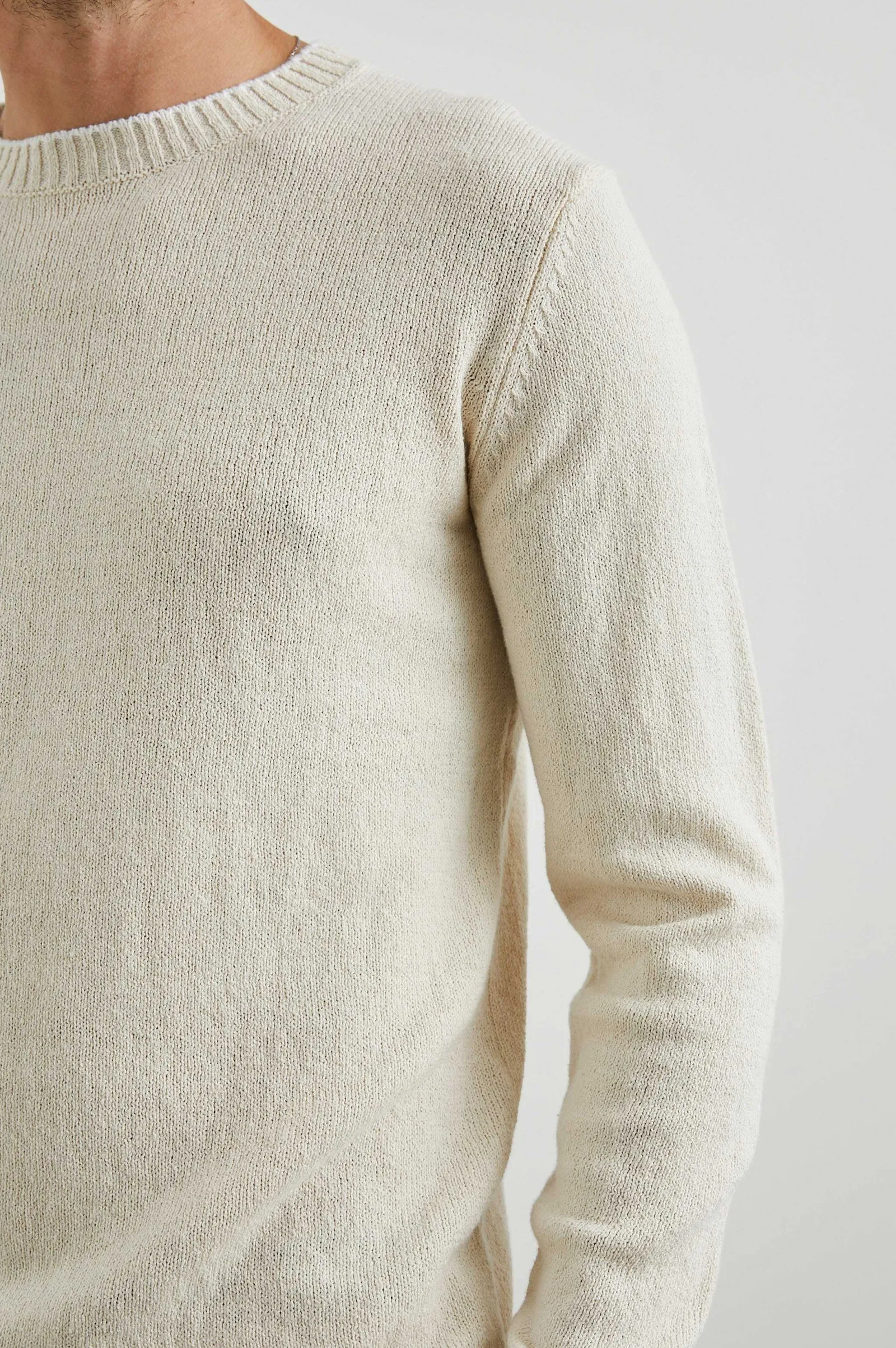 Heren Rails Ves Sweater - Botercreme