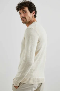 Heren Rails Ves Sweater - Botercreme