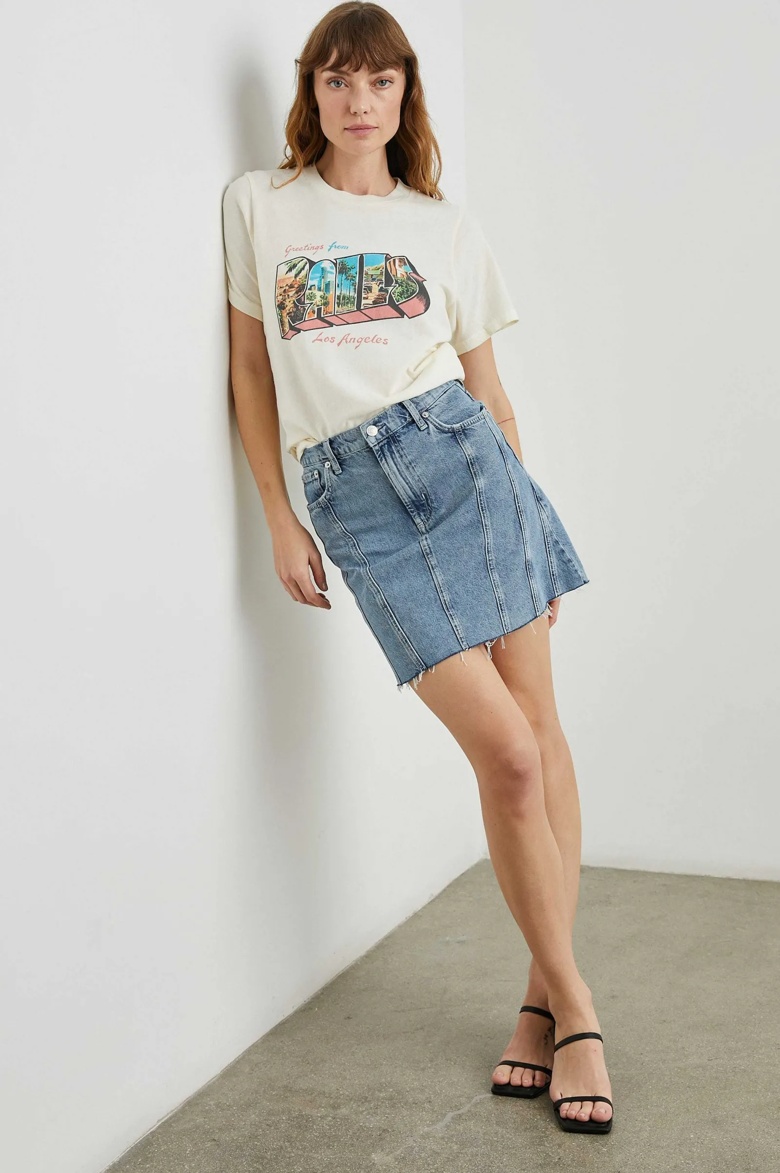 Vrouwen Rails Vriendin T-Shirt - Los Angeles Ecru