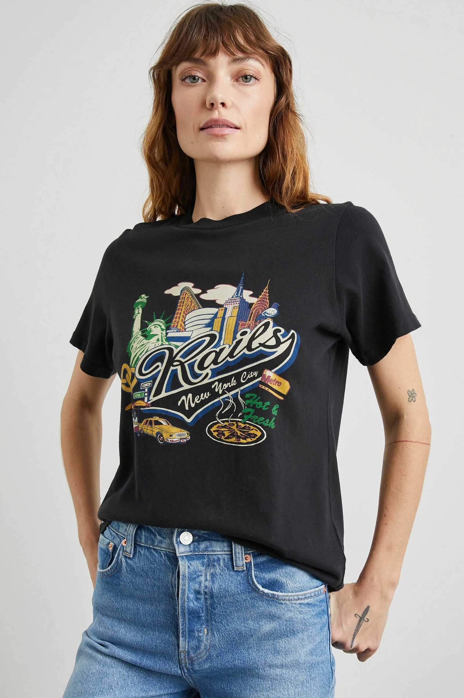 Vrouwen Rails Vriendin T-Shirt - Spoor New York