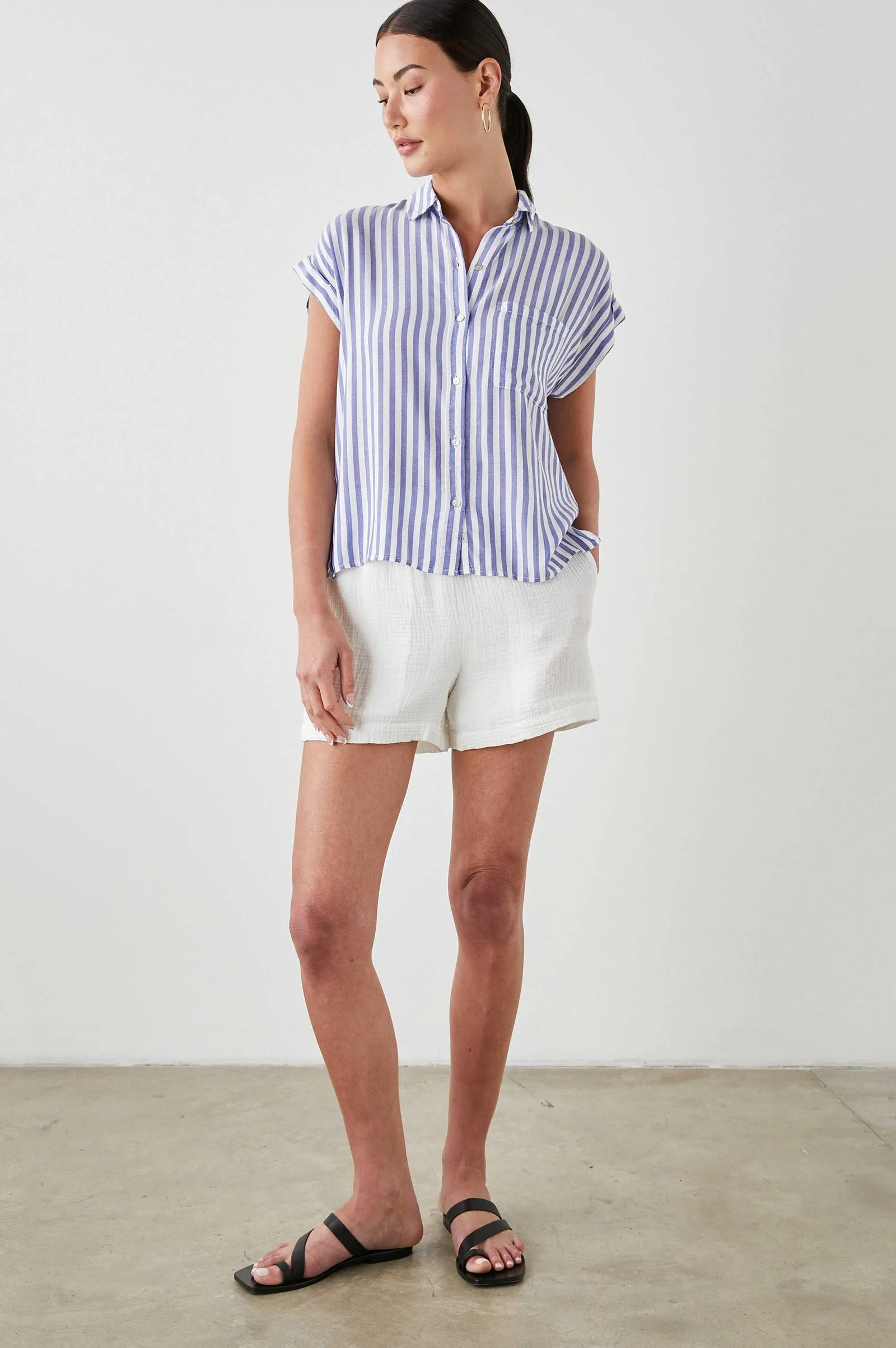 Vrouwen Rails Whitney Overhemd - Blauw Witte Streep