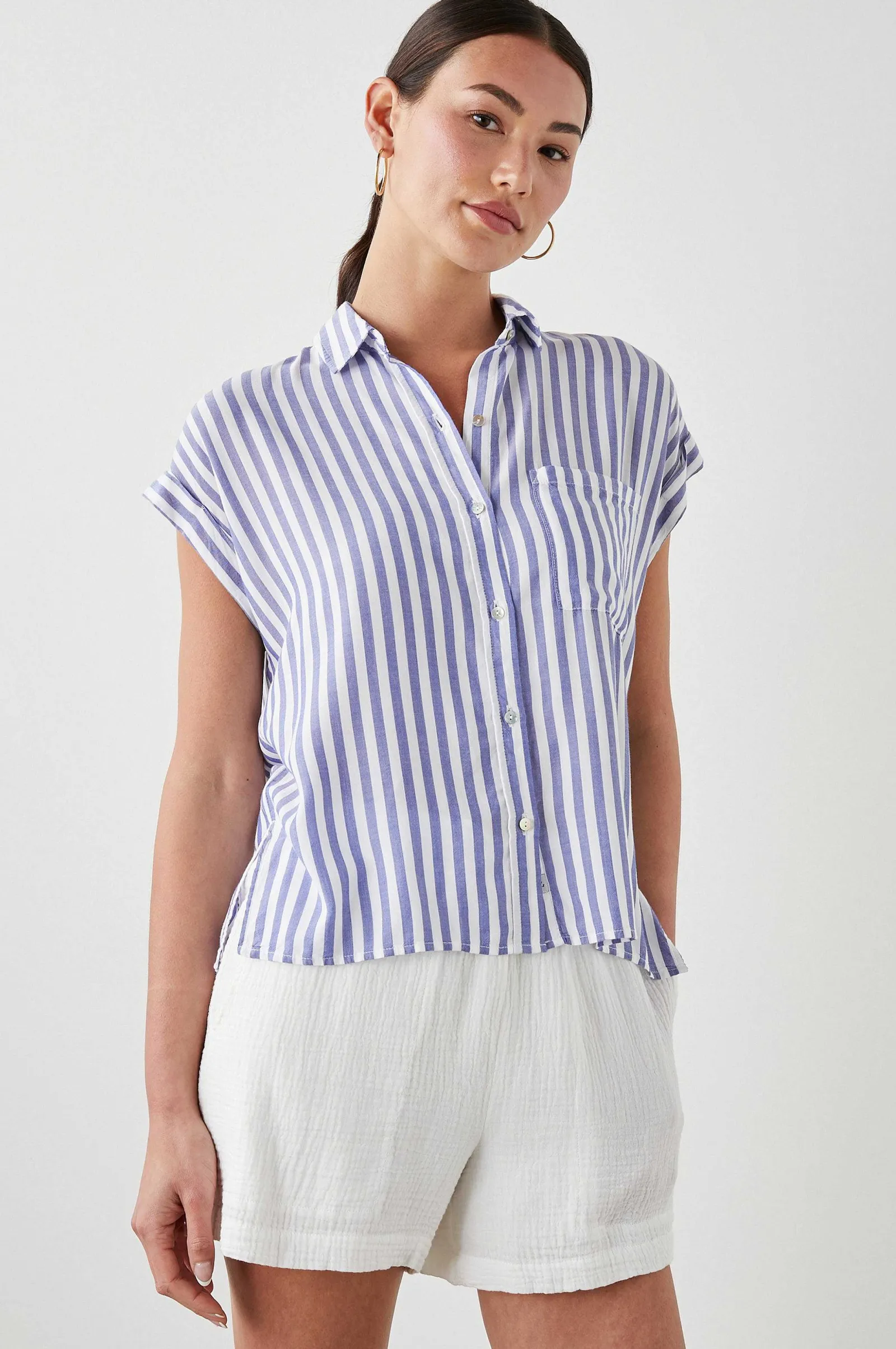 Vrouwen Rails Whitney Overhemd - Blauw Witte Streep