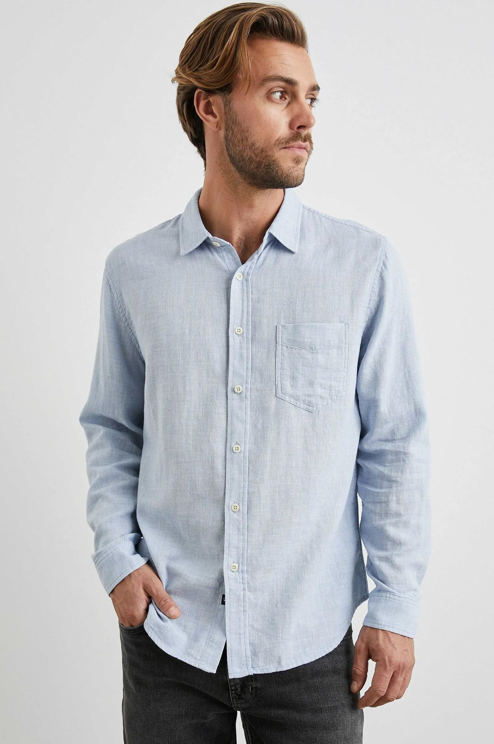 Heren Rails Wyatt Overhemd - Blauw Gemelange
