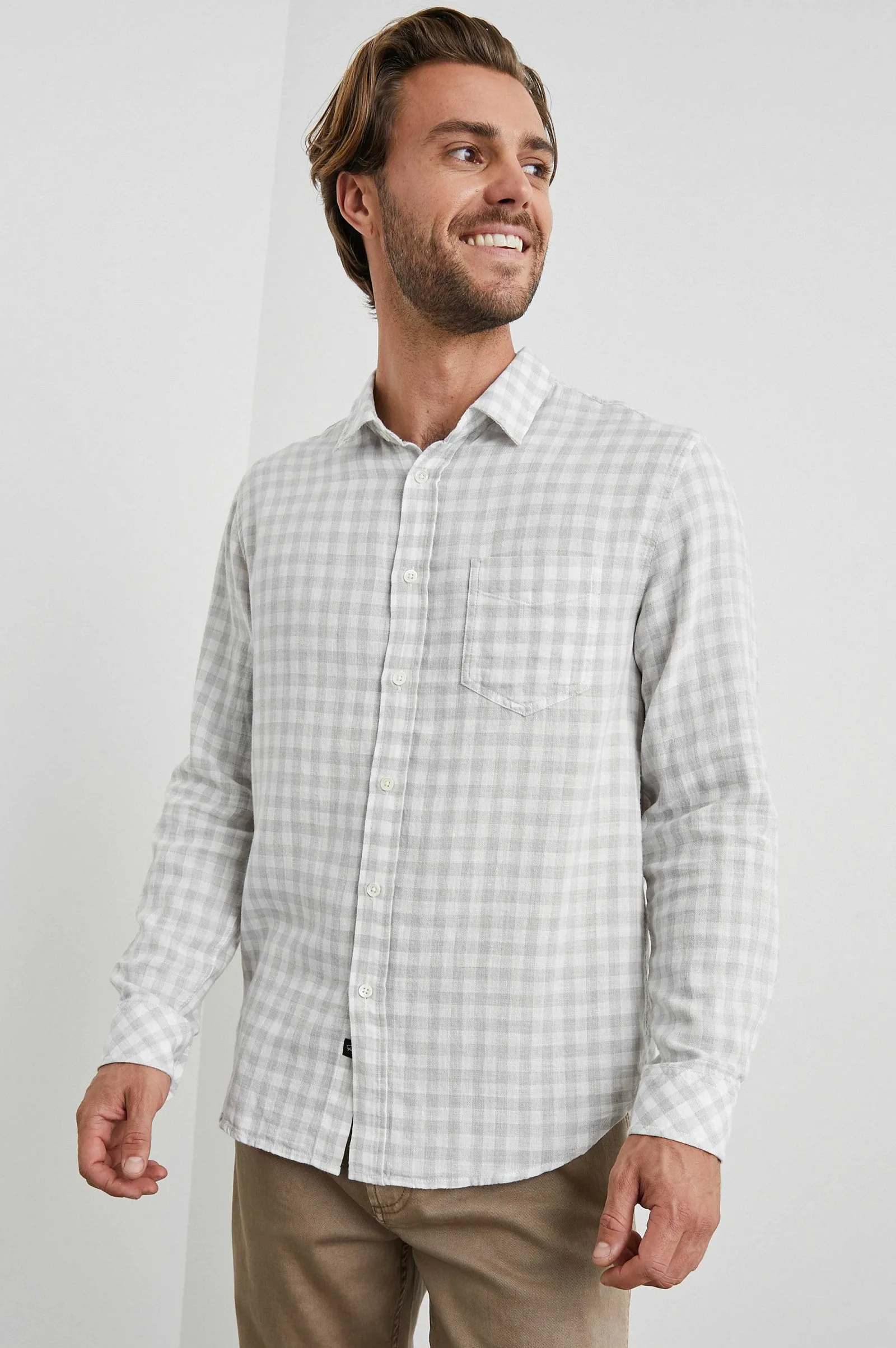 Heren Rails Wyatt Overhemd - Grijs Gingham Melange