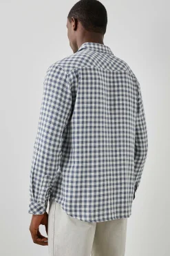 Heren Rails Wyatt Overhemd - Marine Gingham Melange