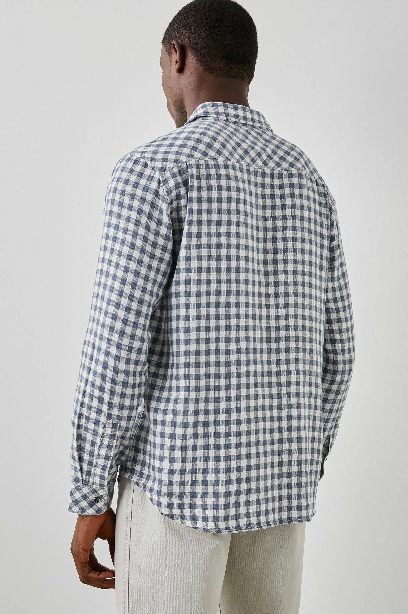 Heren Rails Wyatt Overhemd - Marine Gingham Melange