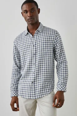 Heren Rails Wyatt Overhemd - Marine Gingham Melange