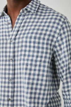 Heren Rails Wyatt Overhemd - Marine Gingham Melange