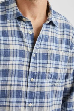 Heren Rails Wyatt Overhemd - Marine Sorghum Oxford