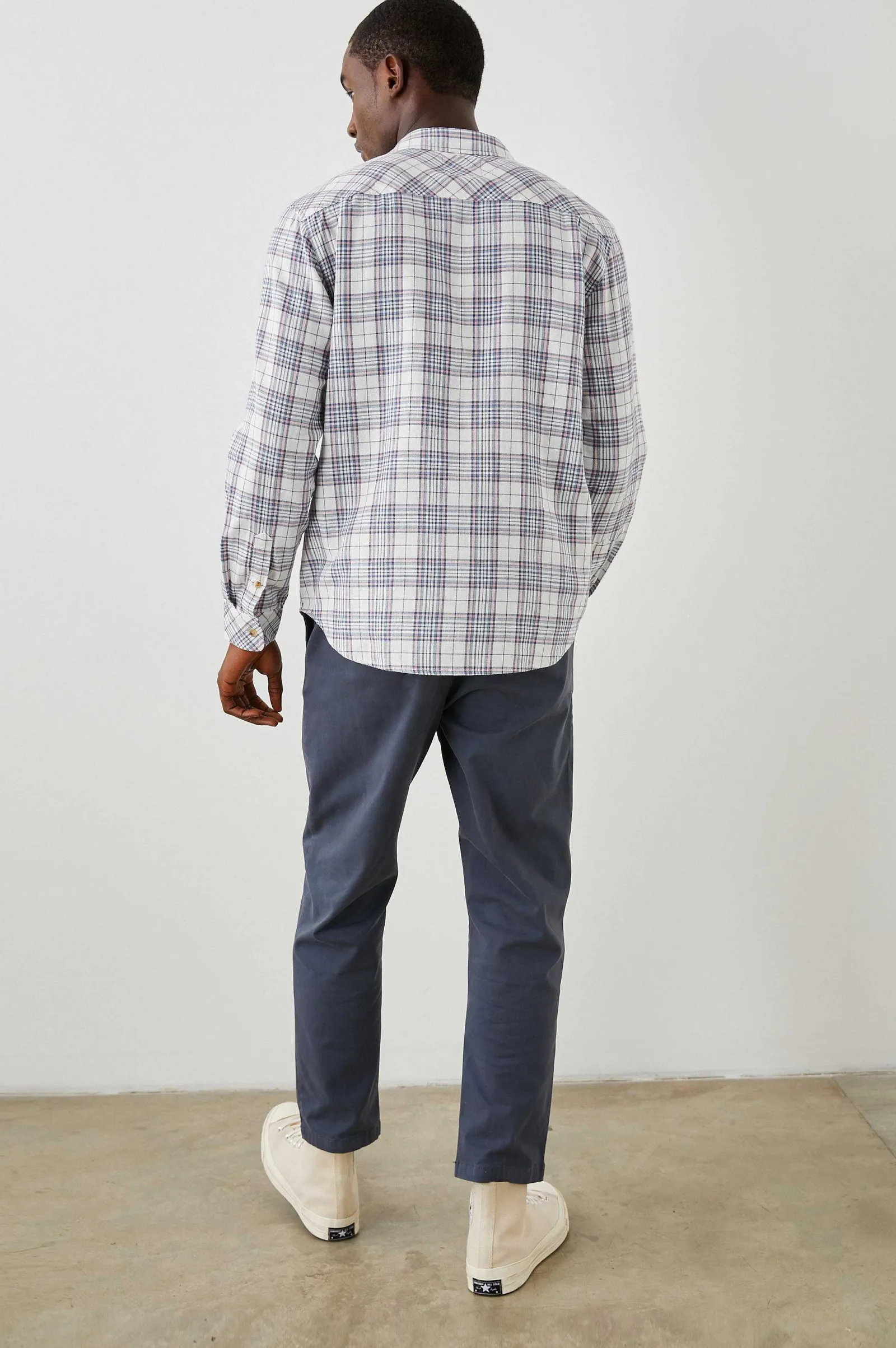 Heren Rails Wyatt Overhemd - Meloen Marine Wit Melange