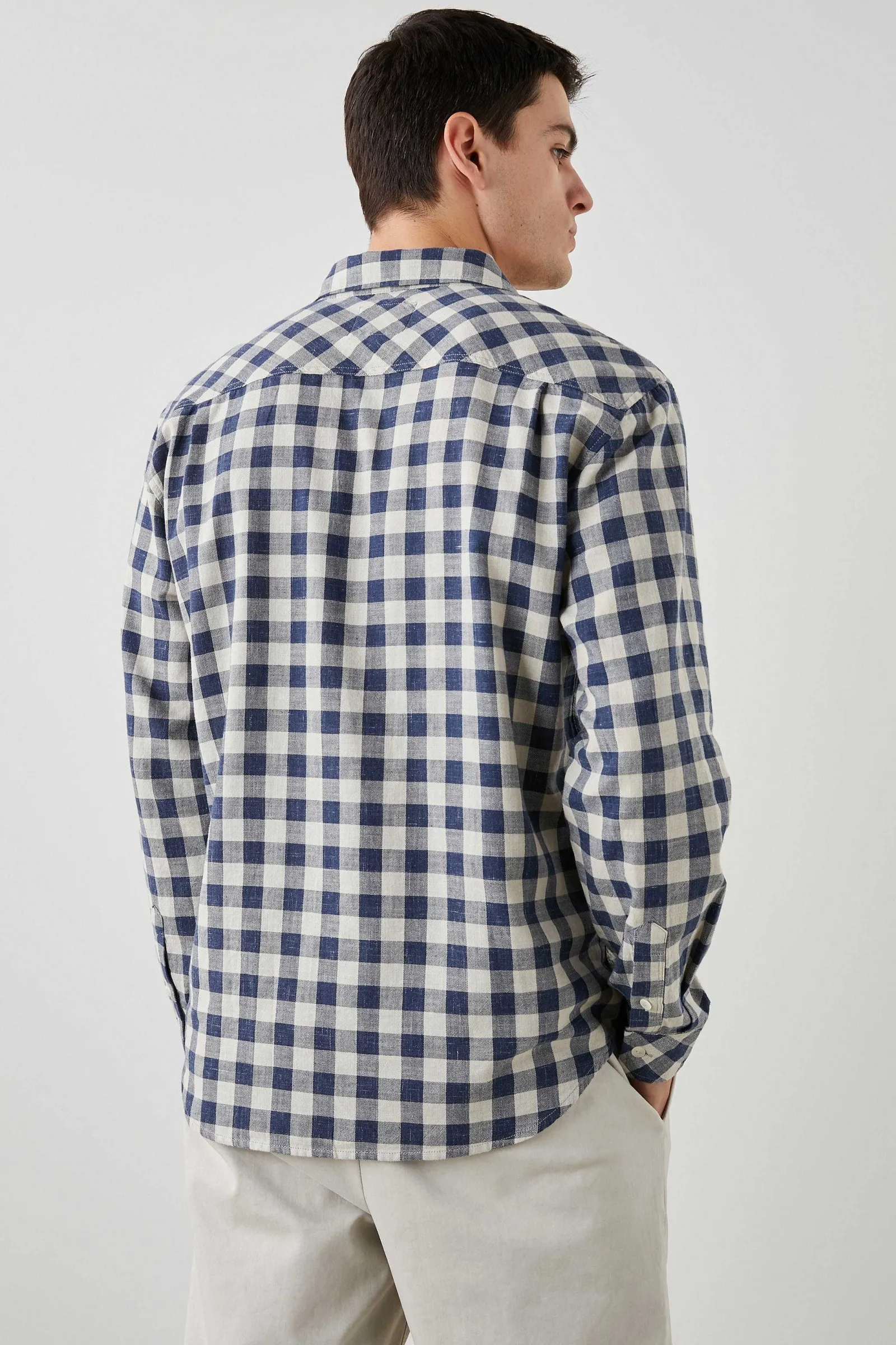 Heren Rails Wyatt Overhemd - Viking Blauw Grijs Melange