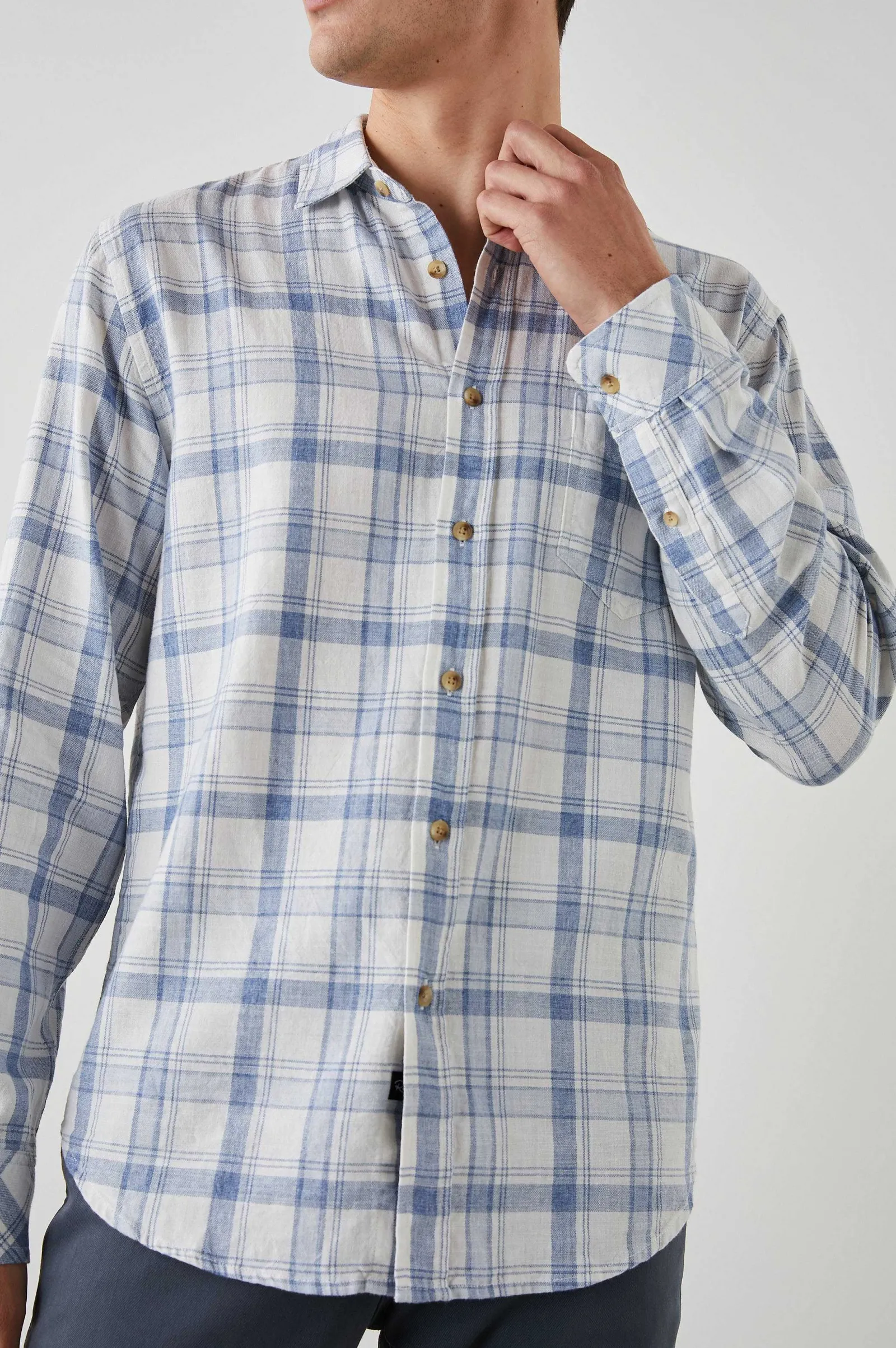 Heren Rails Wyatt Overhemd - Wit Denim Heather