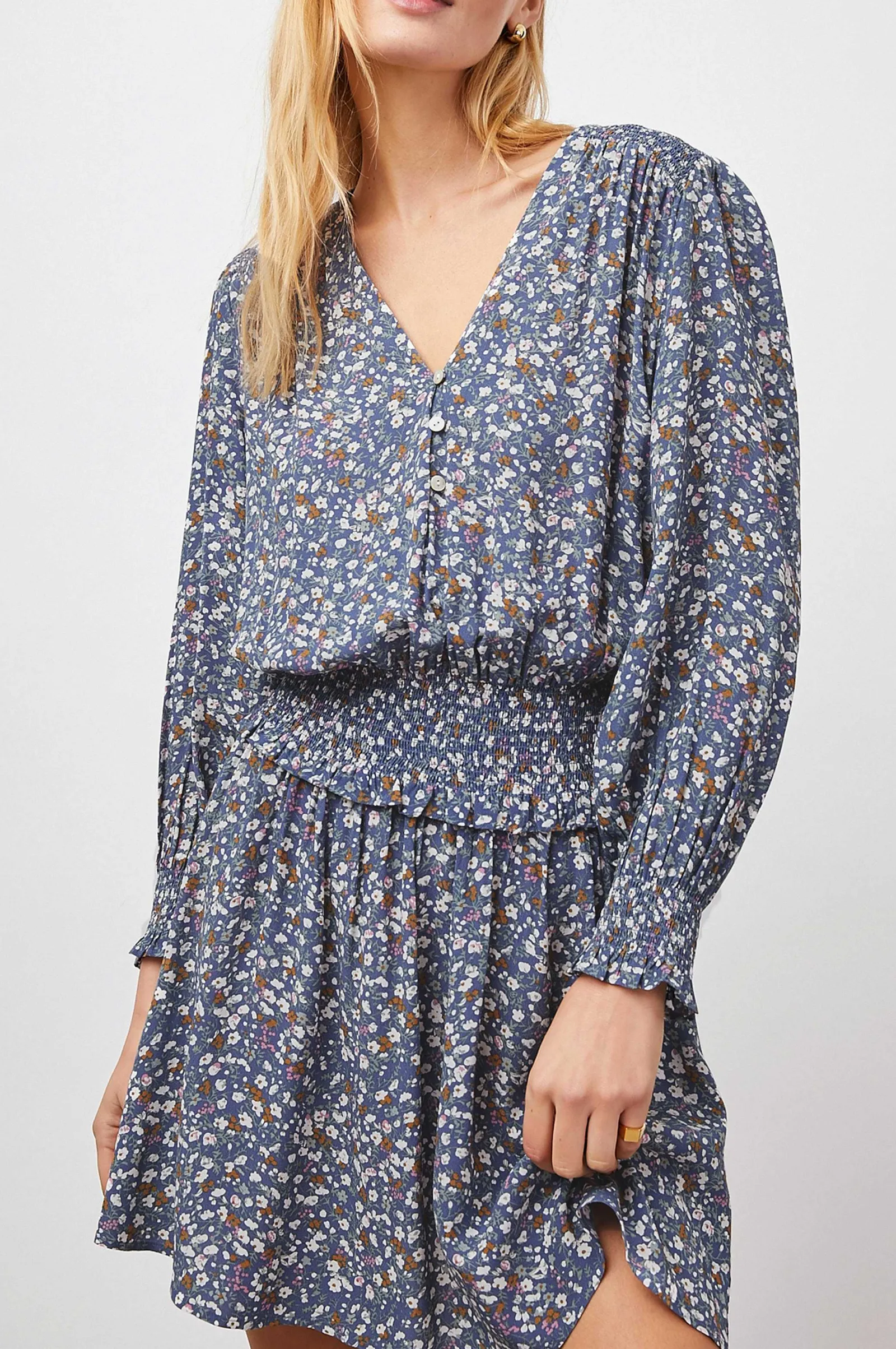 Vrouwen Rails Zana Jurk - Blauwe Ditsy Bloemen